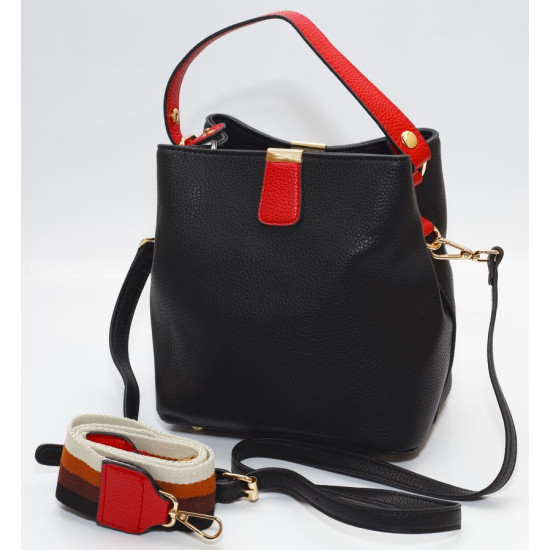 Сумка жіноча чорна 21х25см екошкіра (A1125001  black)