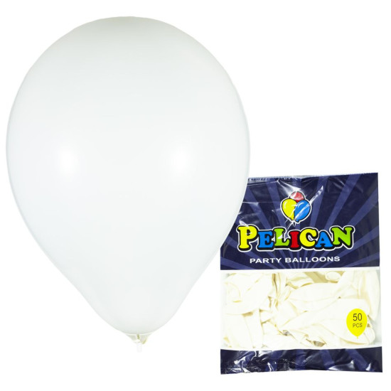 Шарики Pelican 10' (26 см), пастель белый , 50шт/уп, 811822 (811822/1050-822)