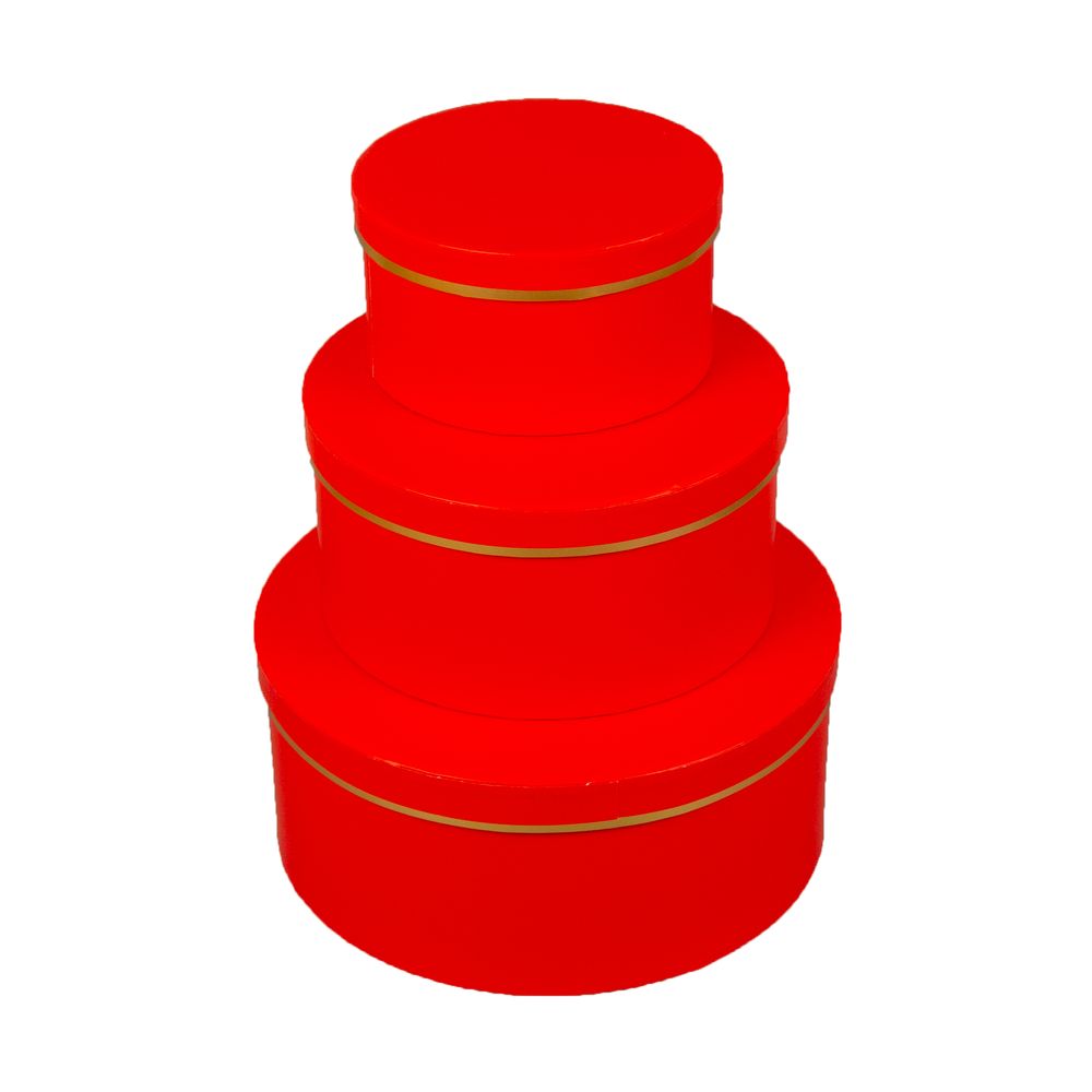 Коробка подарункова кругла в наборі  3 шт (25 x 11см/20 x 10см/15 x 8см) Unison (W3057)