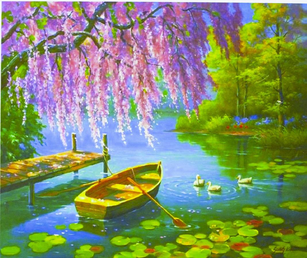 Картина за номерами "Лісове озеро" 40 * 50см, крас.-акрил, кисть-3шт. (5137)