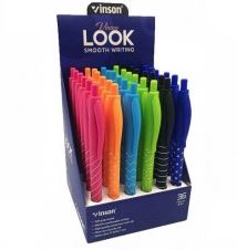 Ручка масляна автомат синя Vinson Look, soft touch. 0,7мм Синій Vinson (3202)