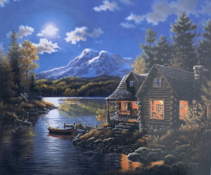 Картина за номерами "Будиночок біля озера" 40 * 50см,  OPP , крас.-акрил, кисть-3шт. (6132OTG_O)