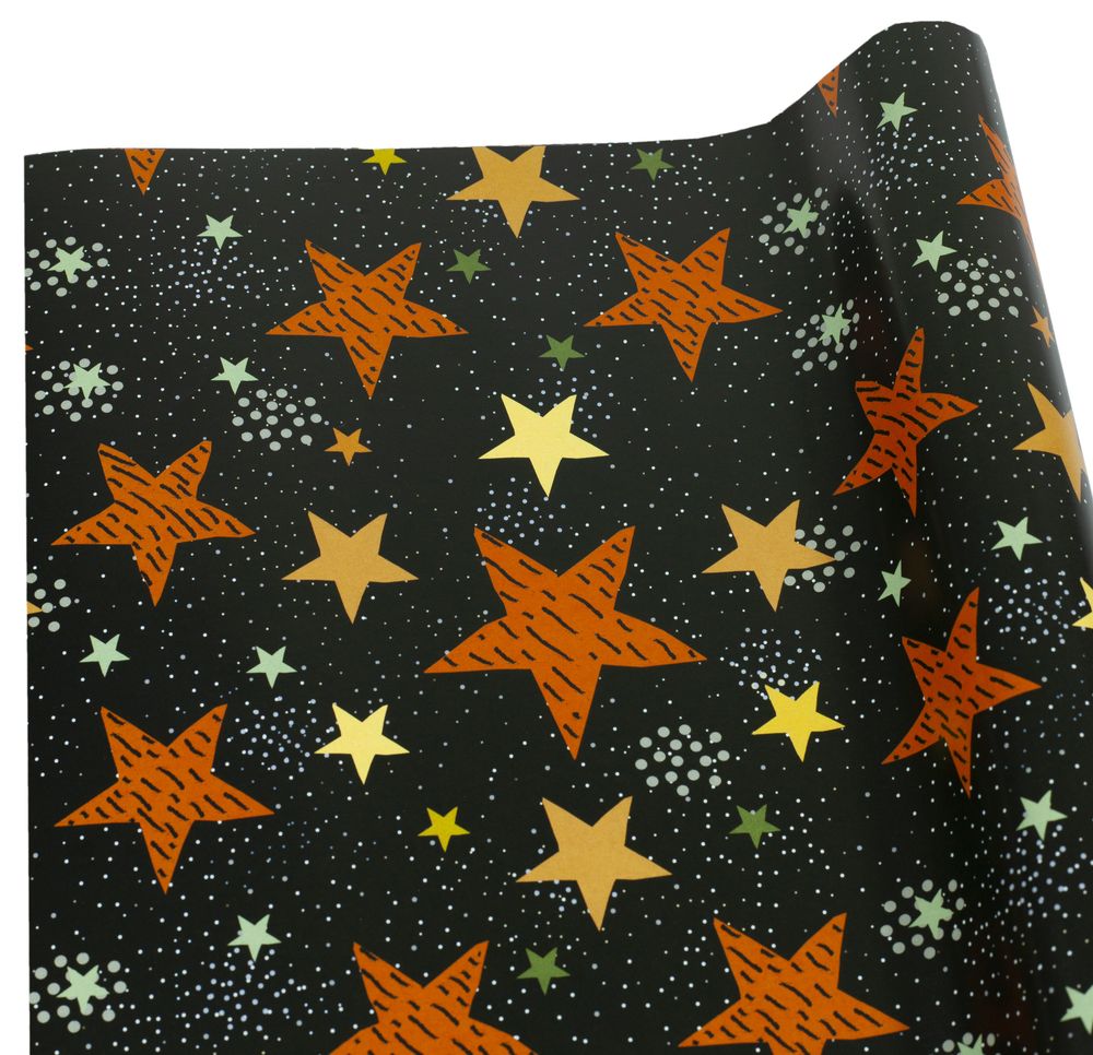 Бумага для упаковки подарков - Звёздочки  -10листов Черный Marta (PCZ10070-10-394)