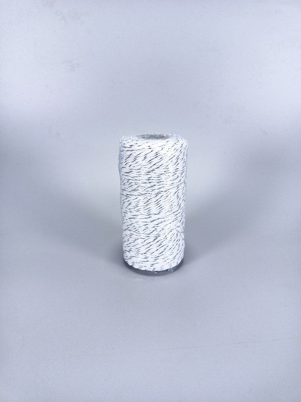 Мотузка декоративна 2мм х 100м 80г біло-сіра Сірий Unison (D03101- grey white)