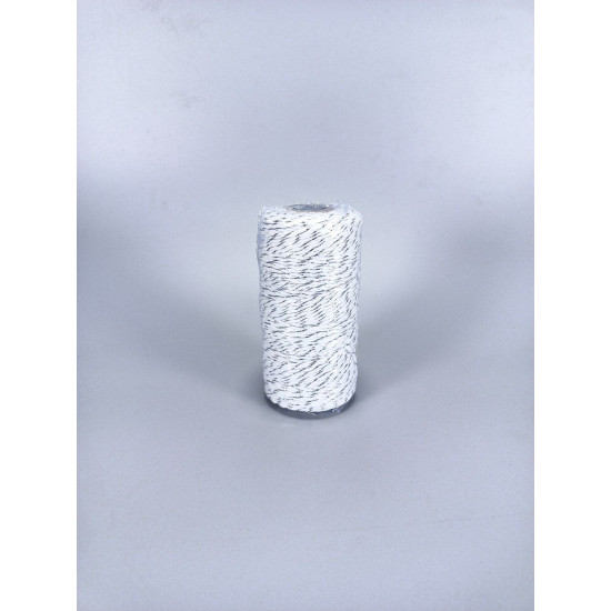 Мотузка декоративна 2мм х 100м 80г біло-сіра Сірий Unison (D03101- grey white)