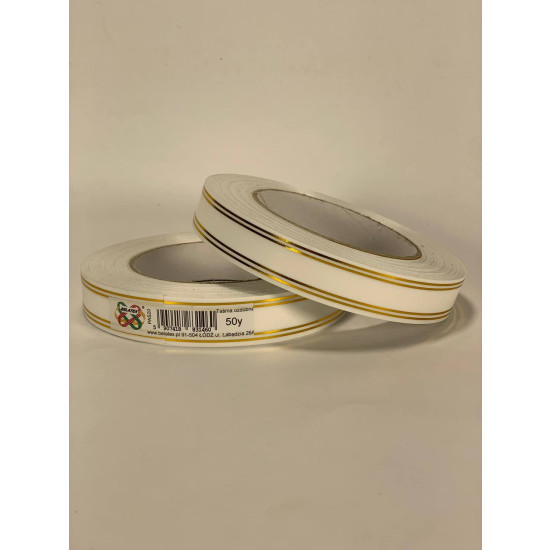 Лента пластиковая 2см х 45м Белый Unison (PAS20 -2 white + gold)