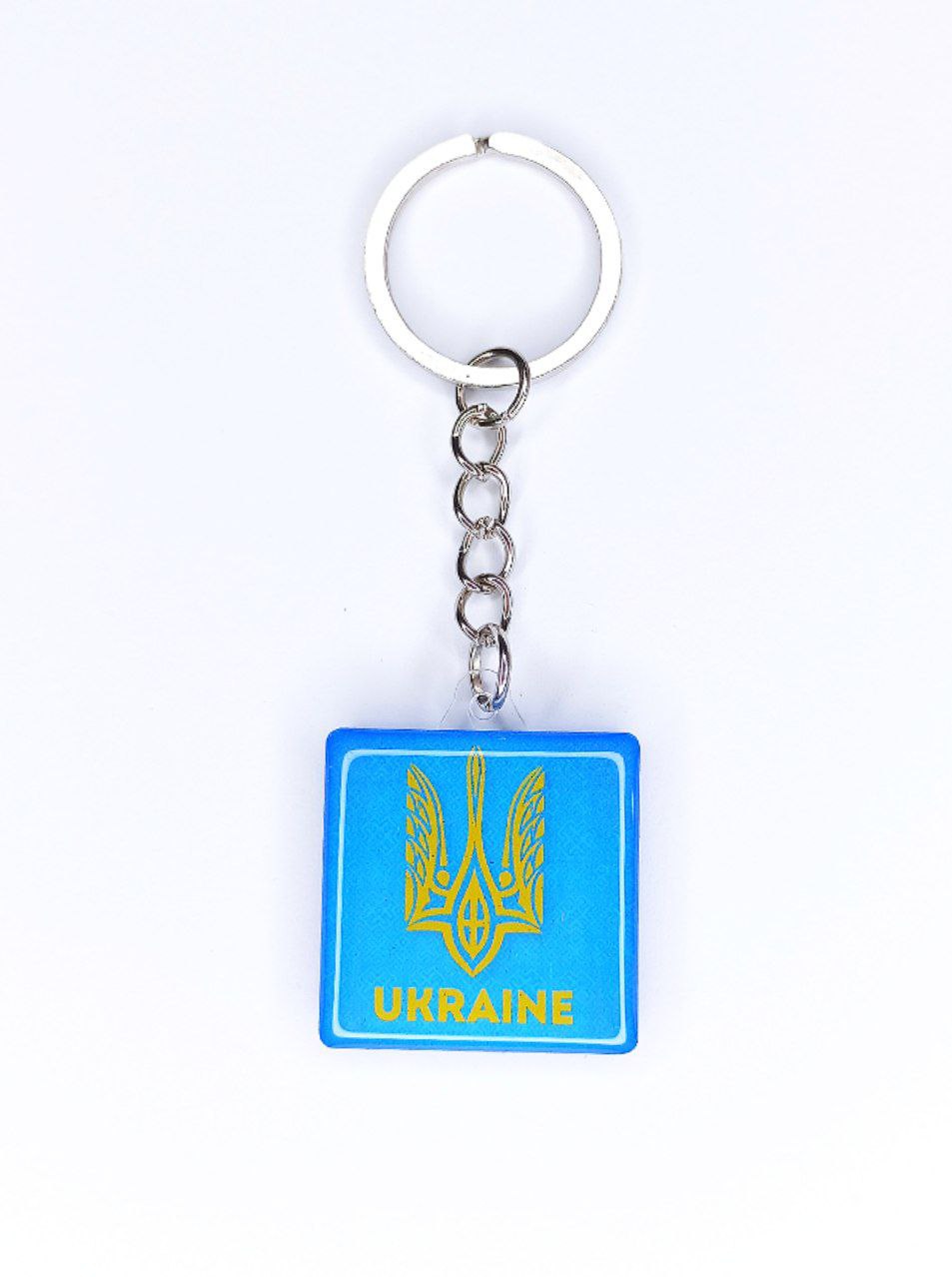 Брелок акриловый квадрат 30 х 36мм, шильда 30 х 30мм Желто-синий Unison (UNB-1019)