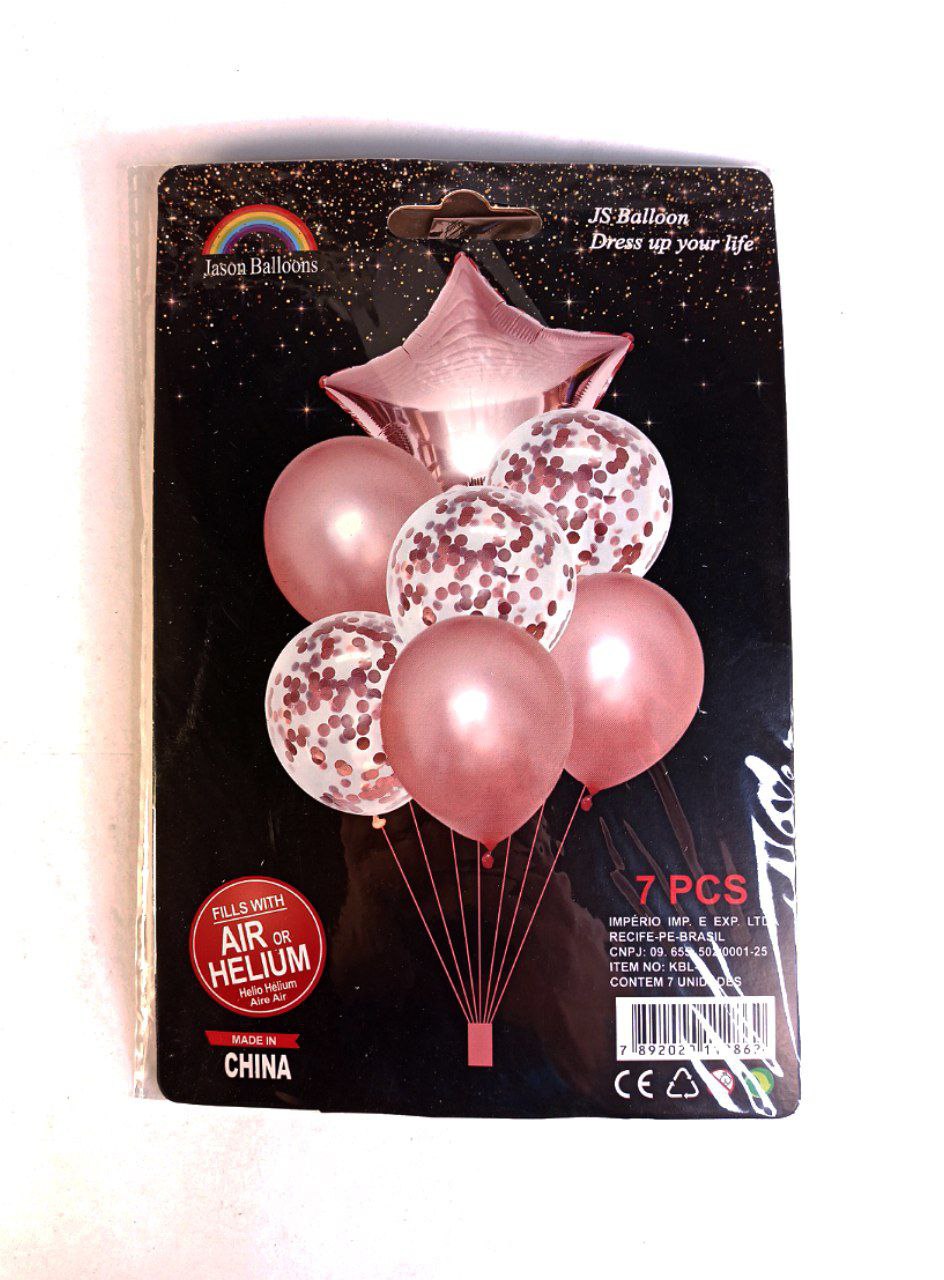 Набір з 7 кульок, Рожеве золото зірка Рожевий Unison (836825-1gold  pink)