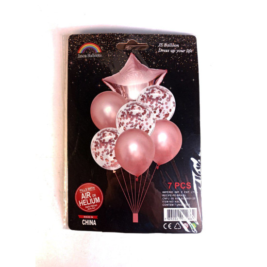 Набір з 7 кульок, Рожеве золото зірка Рожевий Unison (836825-1gold  pink)