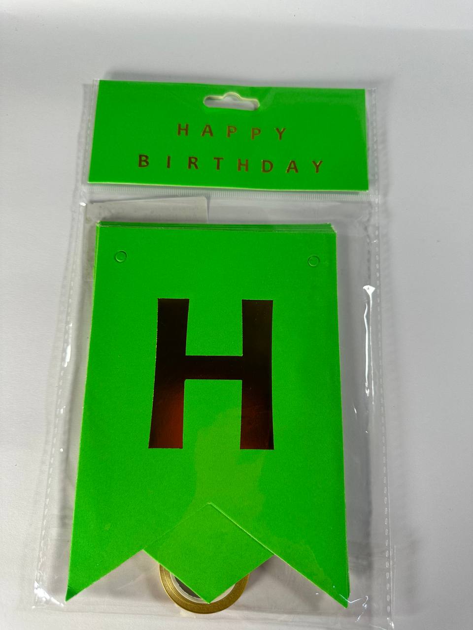 Гірлянда-прапорці "Happy birthday"  12 х 17см, салатовий Зелений Unison (HB-1095 light green)