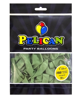 Кульки Pelican латексні 5"(13cm) вінтажний резедовий зелений,  50шт Зелений Pelican (805068)