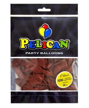 Кульки Pelican латексні 5"(13cm) пастель червоно коричневий, Pelican 50шт Червоний Pelican (805030)