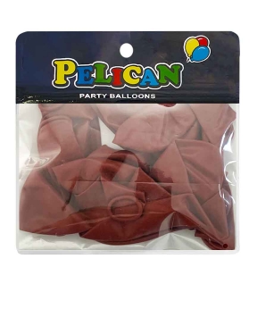 Шарики Pelican 10' (26 см)  пастель  красно  коричневый, 10 шт/уп Красный Pelican (811030)