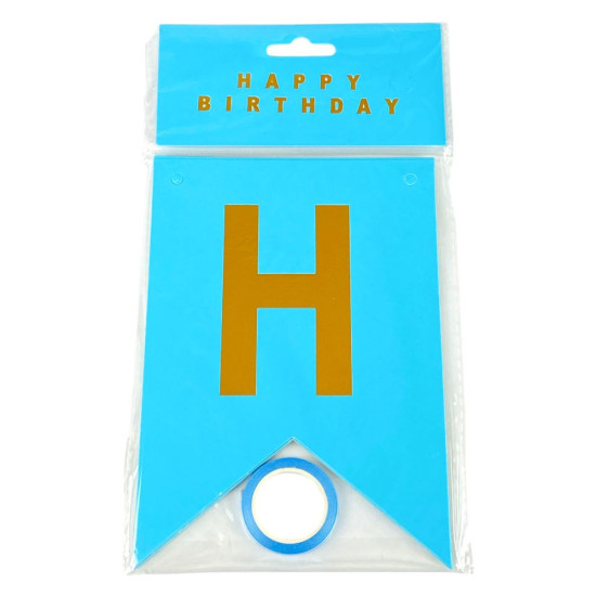 Гірлянда прапорці "Happy birthday"  12 х 17см Unison (HB-1098  blue)