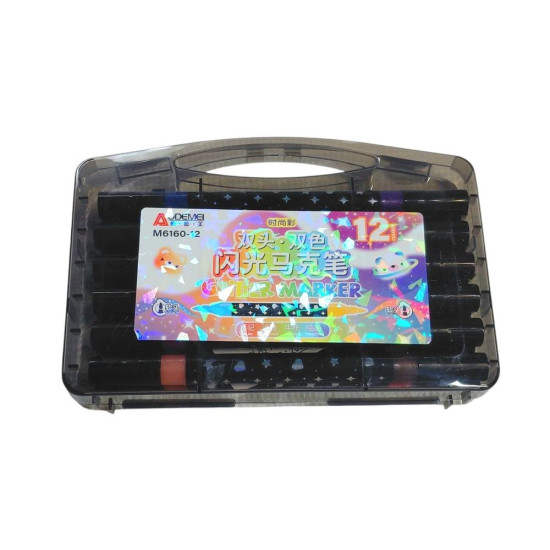 Набор двухсторонних акриловых скетчмакеров Aodemei "Блестки"12шт Без бренда (6160-12M)