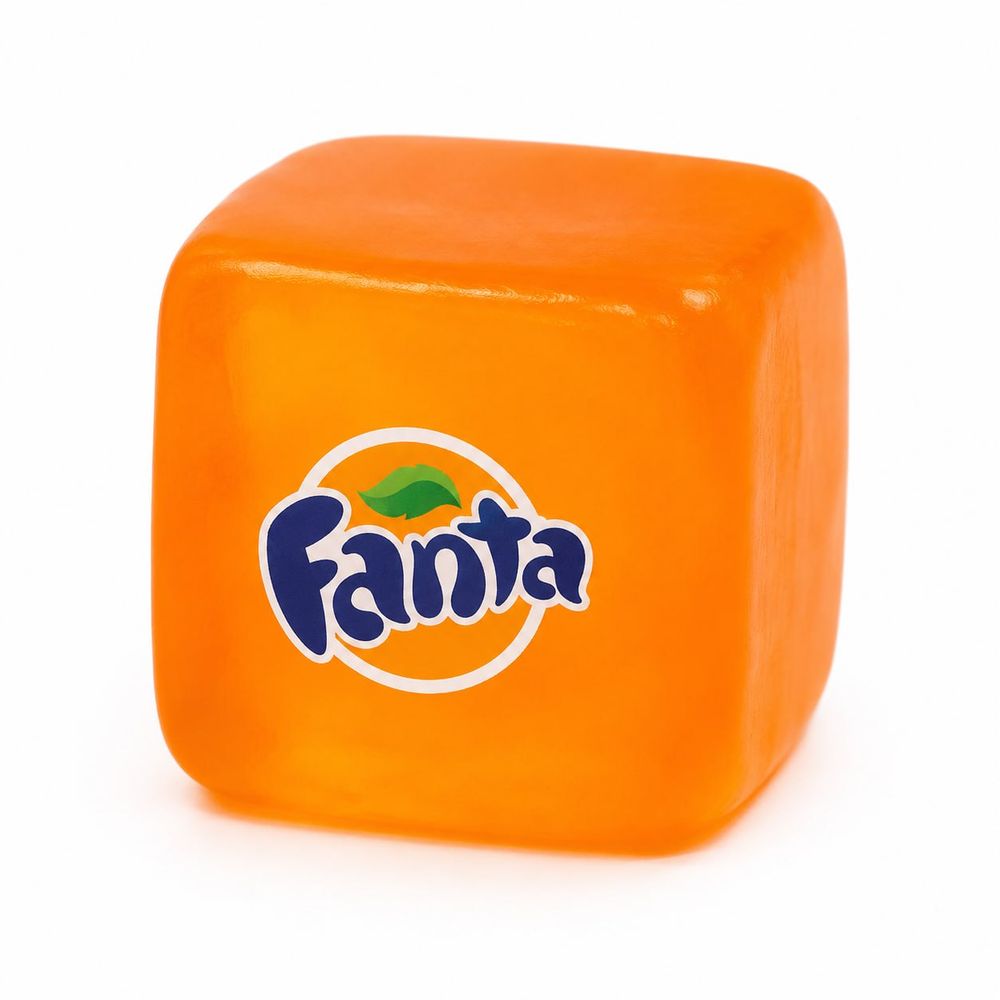 Сквіш антистресс кубік льоду 5см FANTA Помаранчевий Без бренду (712446)