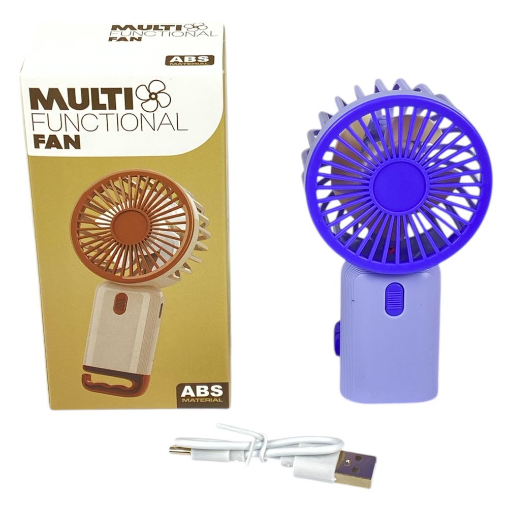 Вентилятор ручний портативний 13см, 3 режима,  usb (64981 violet)