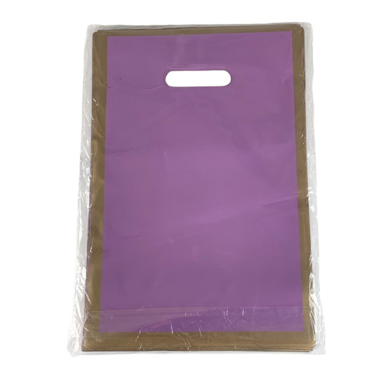 Пакет поліетиленовий з прорізною ручкою, 39 х 27см 50шт/уп (10803 violet-gold)