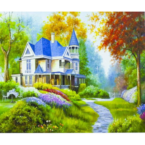 Картина по номерам "Замок" 40*50см,крас.-акрил,кисть-3шт.(1*30) (3180)