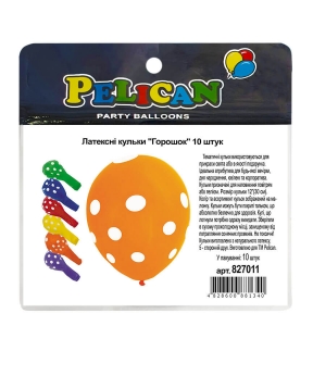 Шарики латексные 12" (30см) "Горошек"  Pelican 10шт Разноцветный Pelican (827011)