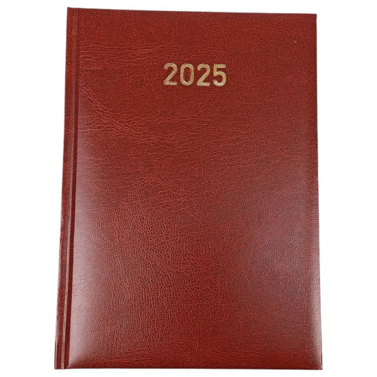 Щоденник датований "2025" у твердій палітурці А5, 168 аркушів (24В-004 brown)