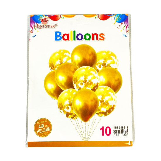 Набір з 10 кульок, мікс кольорів (QQTZ-14- gold)