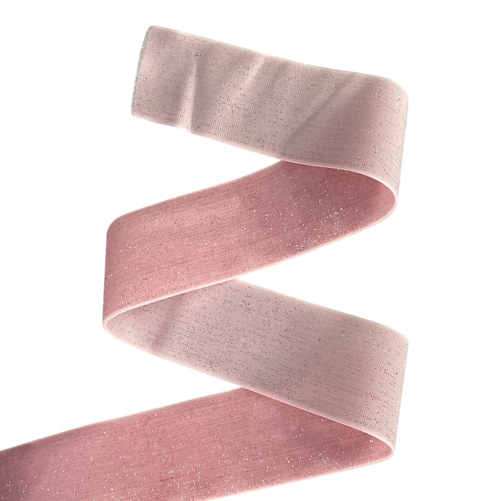 Бархатная лента  блестящая 4,0 см х 30 ярдов Розовый Marill (D16740- pink)