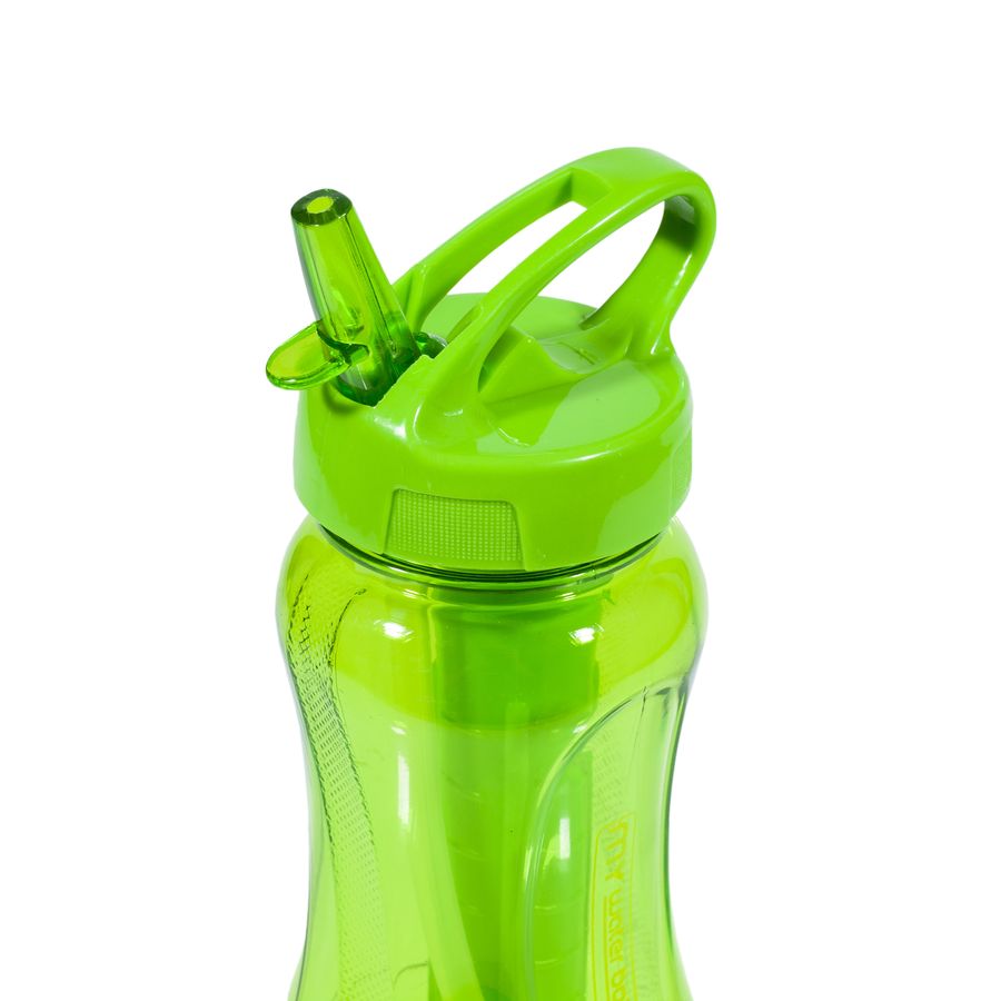 Пляшка для води "Bottle" c трубочкою, прозора, 550мл, mix6 (6281)