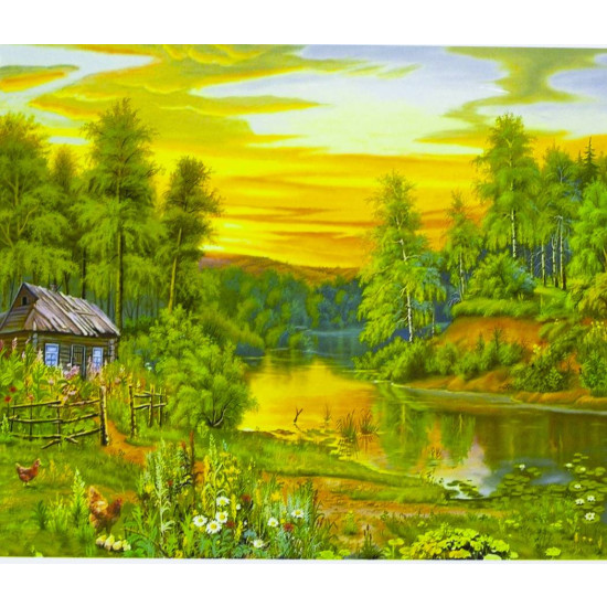 Картина за номерами "Літо в селі" 40 * 50см, крас.-акрил, кисть-3шт. (5202)