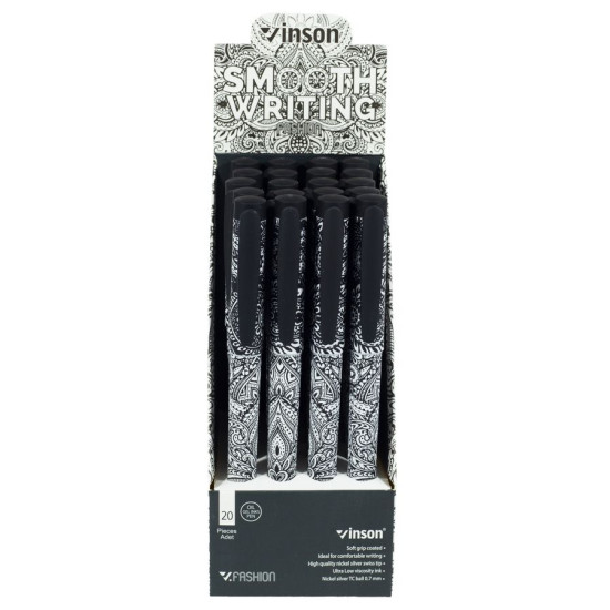 Ручка масляная Vinson "TATTOO" 0,7 мм, синяя Vinson (3A)