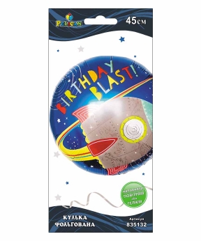 Кулька фольгована Pelican, ракета Birthday Blast,  45см Різнокольоровий Pelican (835132)