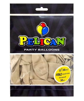 Шарики Pelican латексные 12" (30cm) винтажный белый песок, Pelican 50шт Бежевый Pelican (812062)