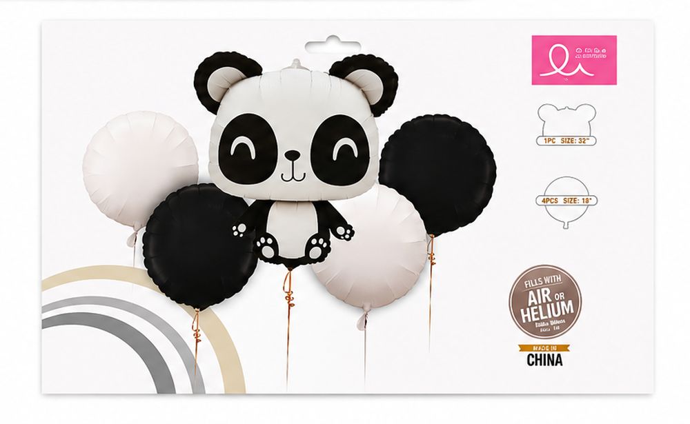 Набір кульок 5 шт  "Panda Party" Без бренду (TX337)