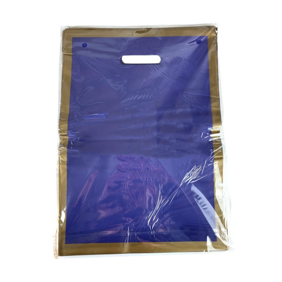 Пакет полиэтиленовый с прорезной ручкой, 30 х 20см 50шт/уп (10804 blue-gold)