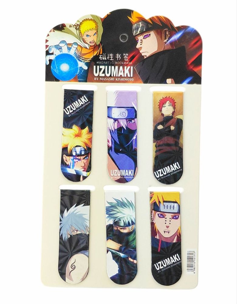 Закладка магнитная на планшете 6 шт "Uzumaki" Разноцветный Без бренда (2271-35HX)