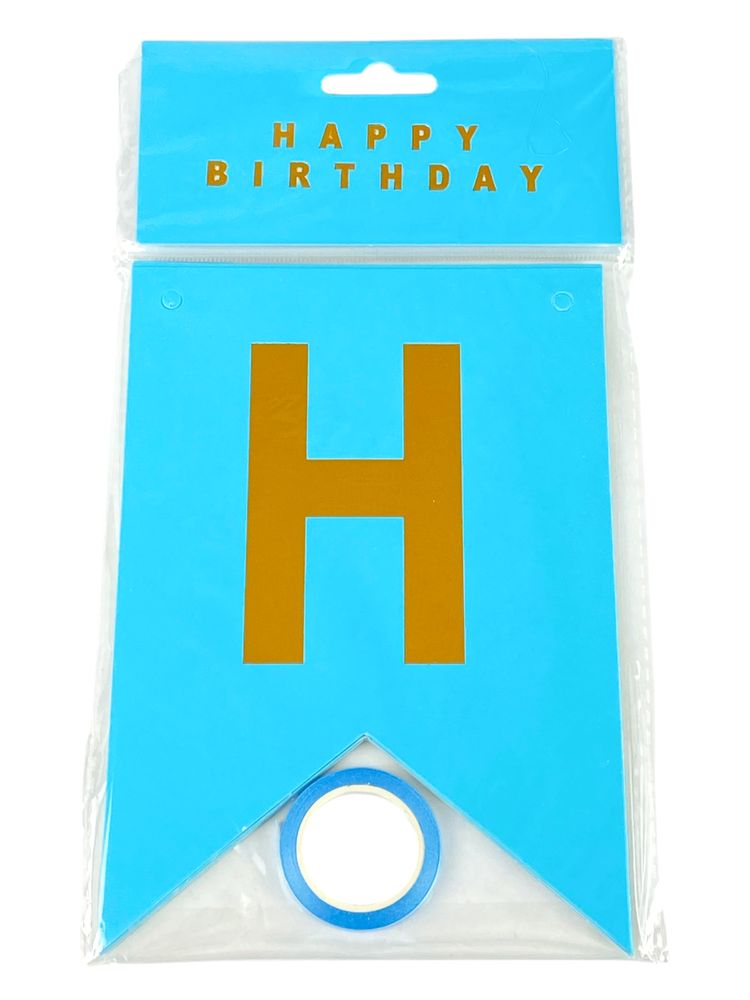 Гирлянда флажки "Happy birthday"  12 х 17см Unison (HB-1098  blue)