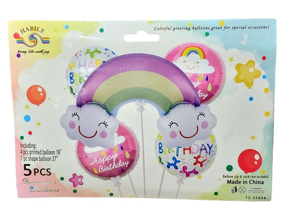 Набор шариков 5 шт "Happy Rainbow" Без бренда (TZ-S5004)