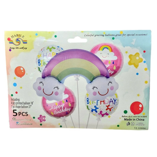 Набор шариков 5 шт "Happy Rainbow" Без бренда (TZ-S5004)