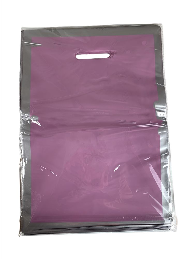 Пакет поліетиленовий з прорізною ручкою, 30 х 20см 50шт/уп (10804 lilac- silver)