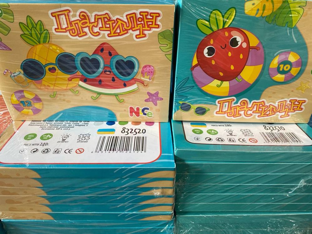 Пластилін, 10 кольорів, 240г, зі стеком (832510)