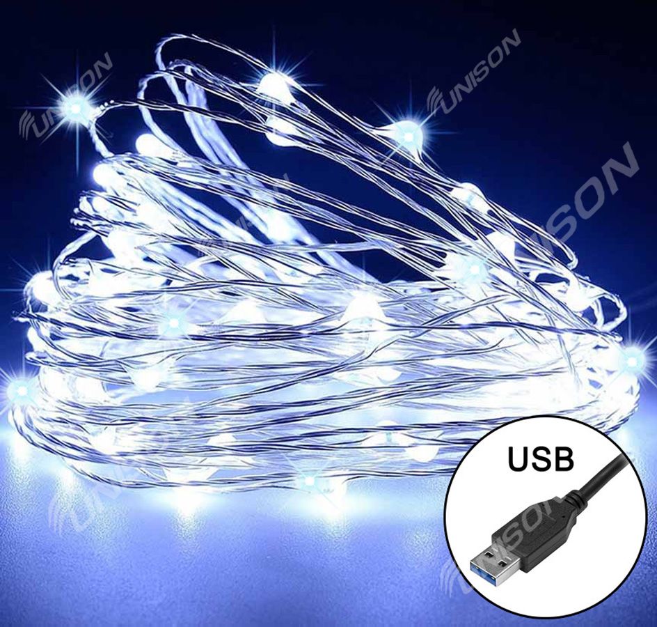 РОСА 100 LED, 220В +USB, 10м, білий +FLASH (1901-030)