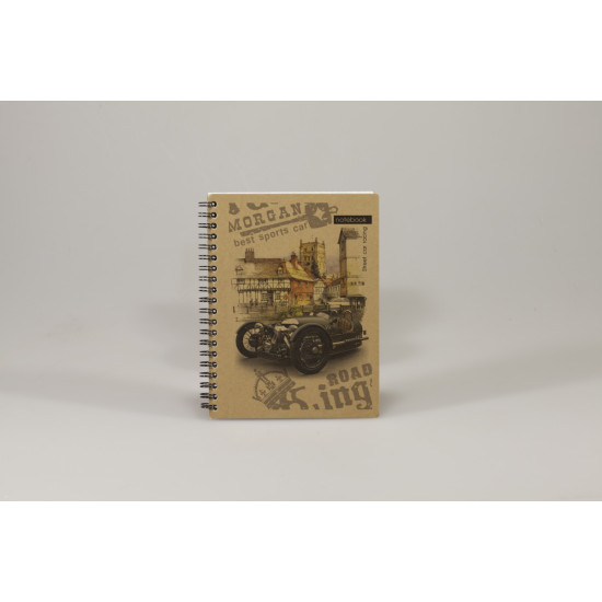 Книжка записна на спіралі KRAFT В6, 96 аркушів клітинка, з перфорацією,  KR6196K (KR6196K)