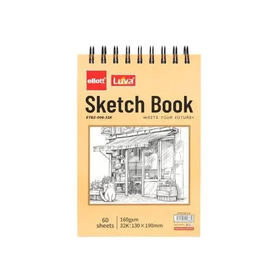 Скетчбук для рисования TM Ellot на спирали "Cafe" 32K 13 х 19см 60P 160g Ellot (006-32KCLB)