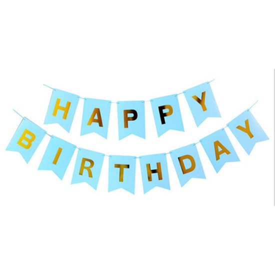 Гирлянда-флажки "Happy birthday"  16см, голубой 871052 Unison (871052)