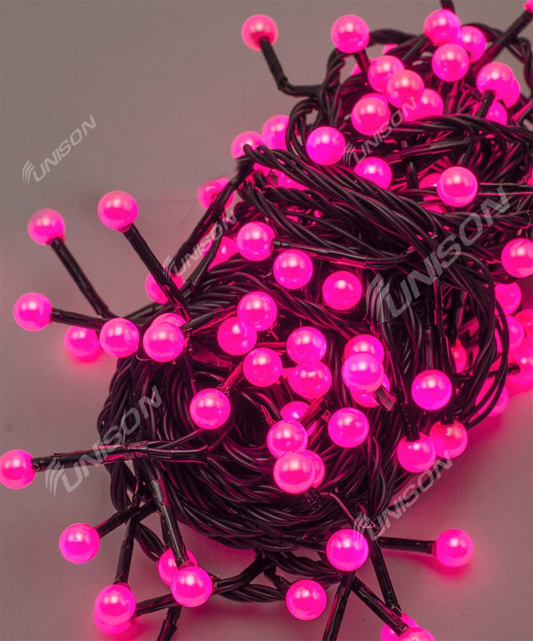 ЖЕМЧУГ 50 LED, 5м + переходник, розовый (1271-09)