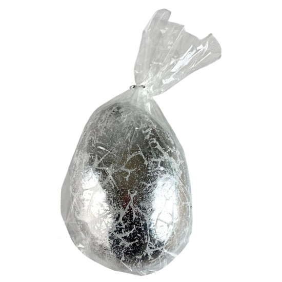 Пасхальное яйцо Страусиное с эффектом кракле-серебро 15см (L00163 silver)