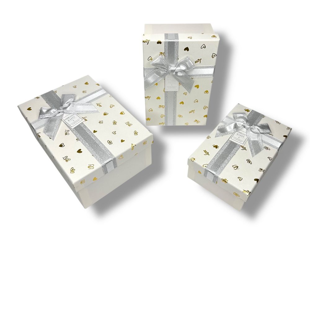 Набір коробок 3 шт прямокутні, 16 х 23 х 9,5см Білий Unison (098709 white)