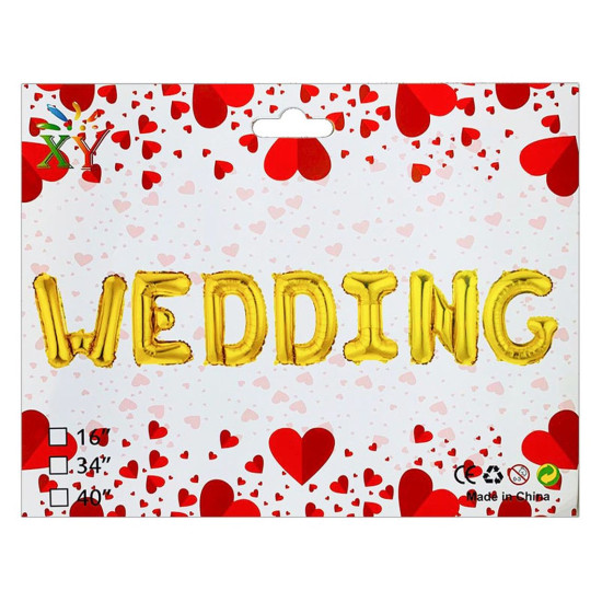 Набір з 7 кульок, Wedding  16"  золото Золотий Pelican (837221)