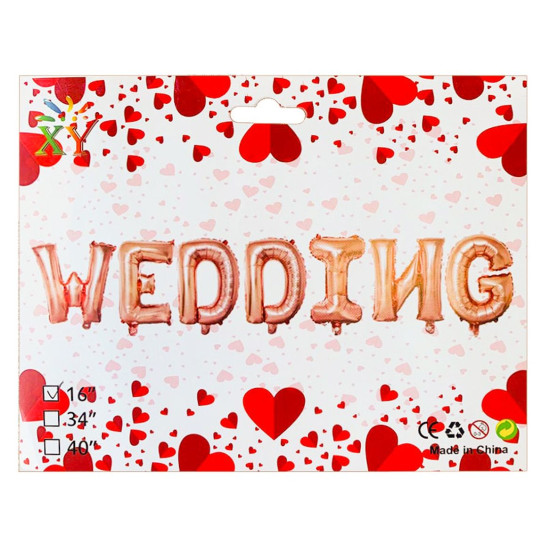 Набор из 7 шариков, Wedding 16 "розовое золото Розовый (837223)