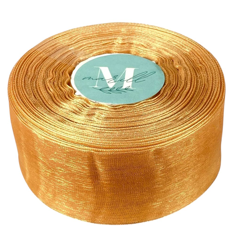 Лента с органзы  "карамель" 4,0 см х  50 ярдов Бежевый Marill (D02040-1067)